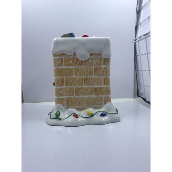 Vintage M&M Christmas Chimney Vase Mars Company Santa Reindeer - Picture 3 of 8